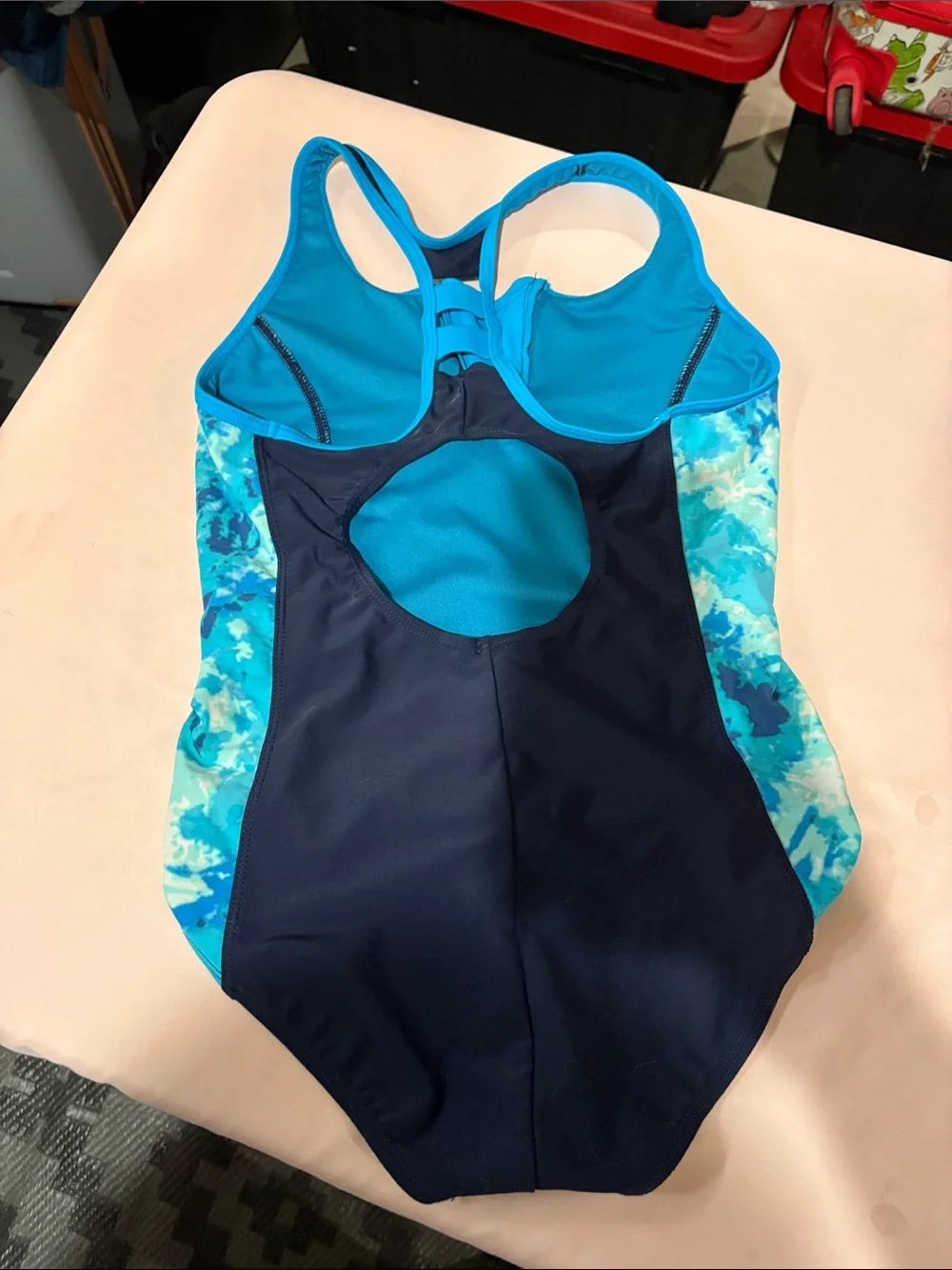 Gerry Weber Navy One-Piece Swim with Aqua Side Panels